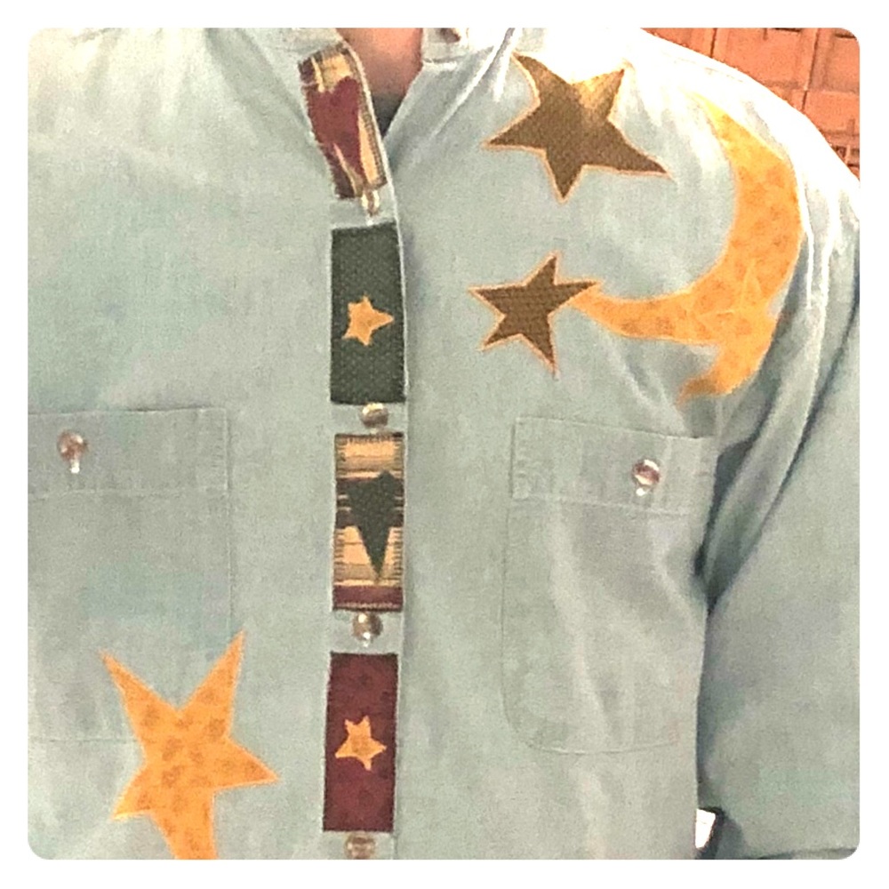 One of a kind jean shirt